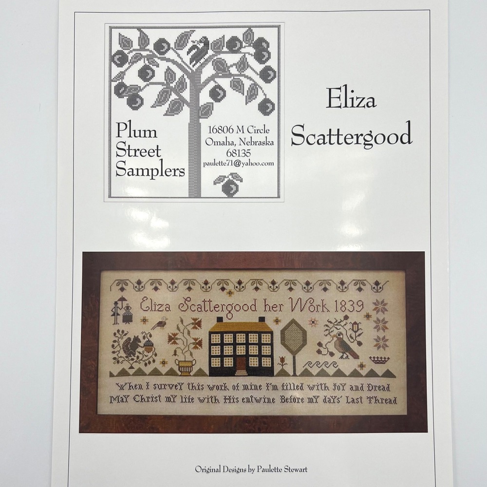 Plum Street Samplers Eliza Scattergood Cross Stitch‎ Pattern